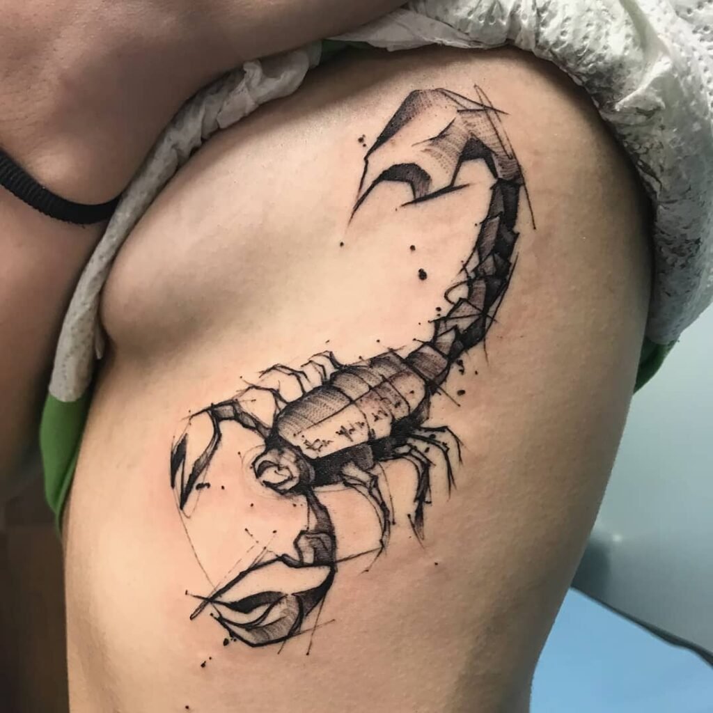 female scorpion tattoo