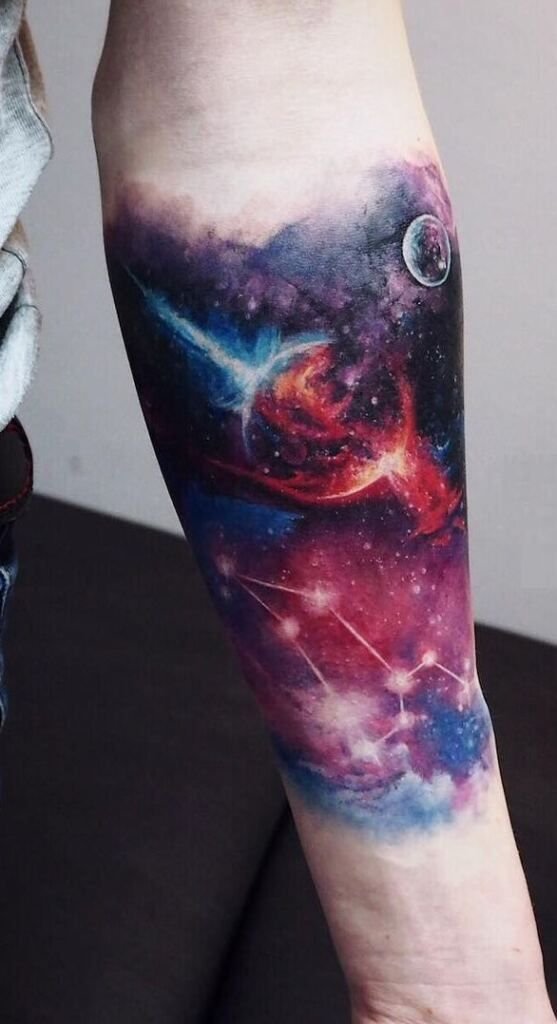 Galaxy Background Tattoo