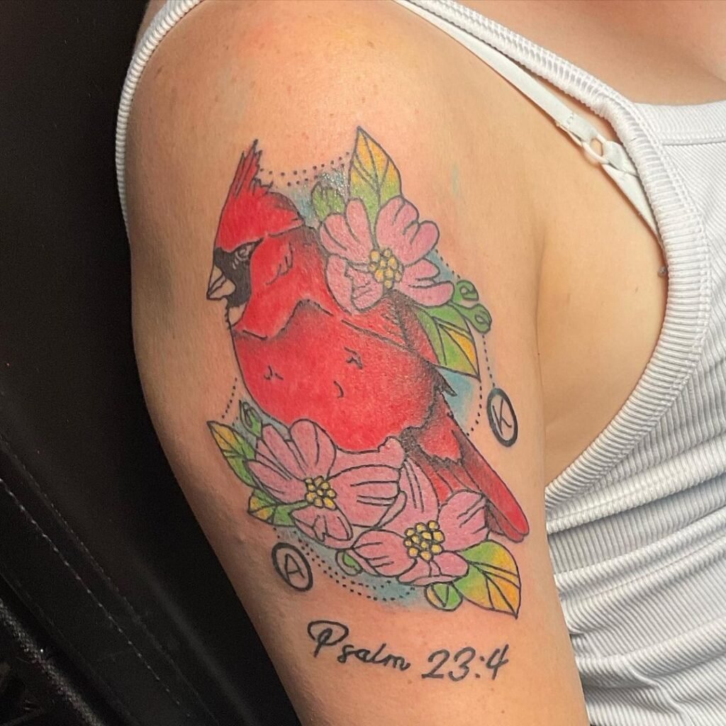 Cardinal Tattoos on Shoulder