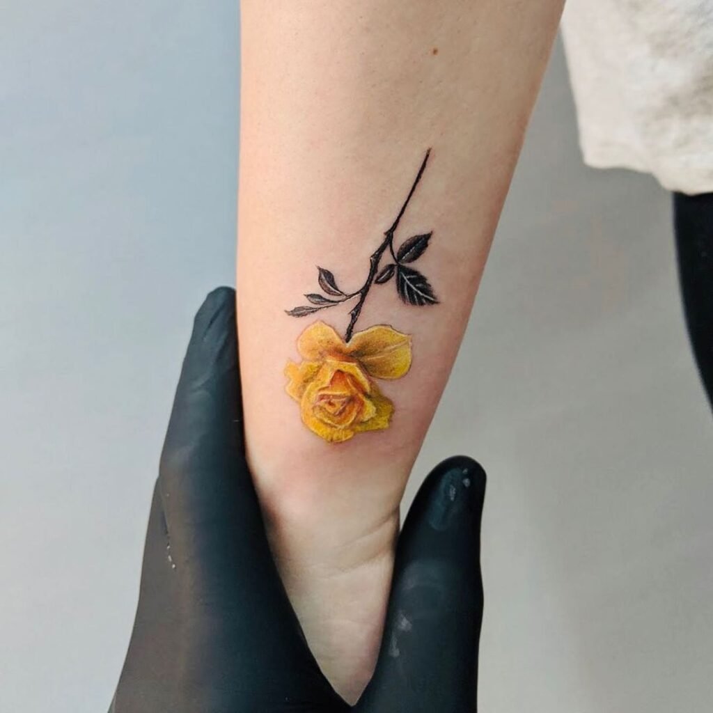 yellow rose tattoo