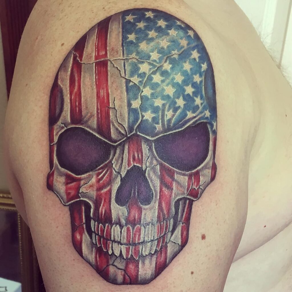 Patriotic Skull Tattoo